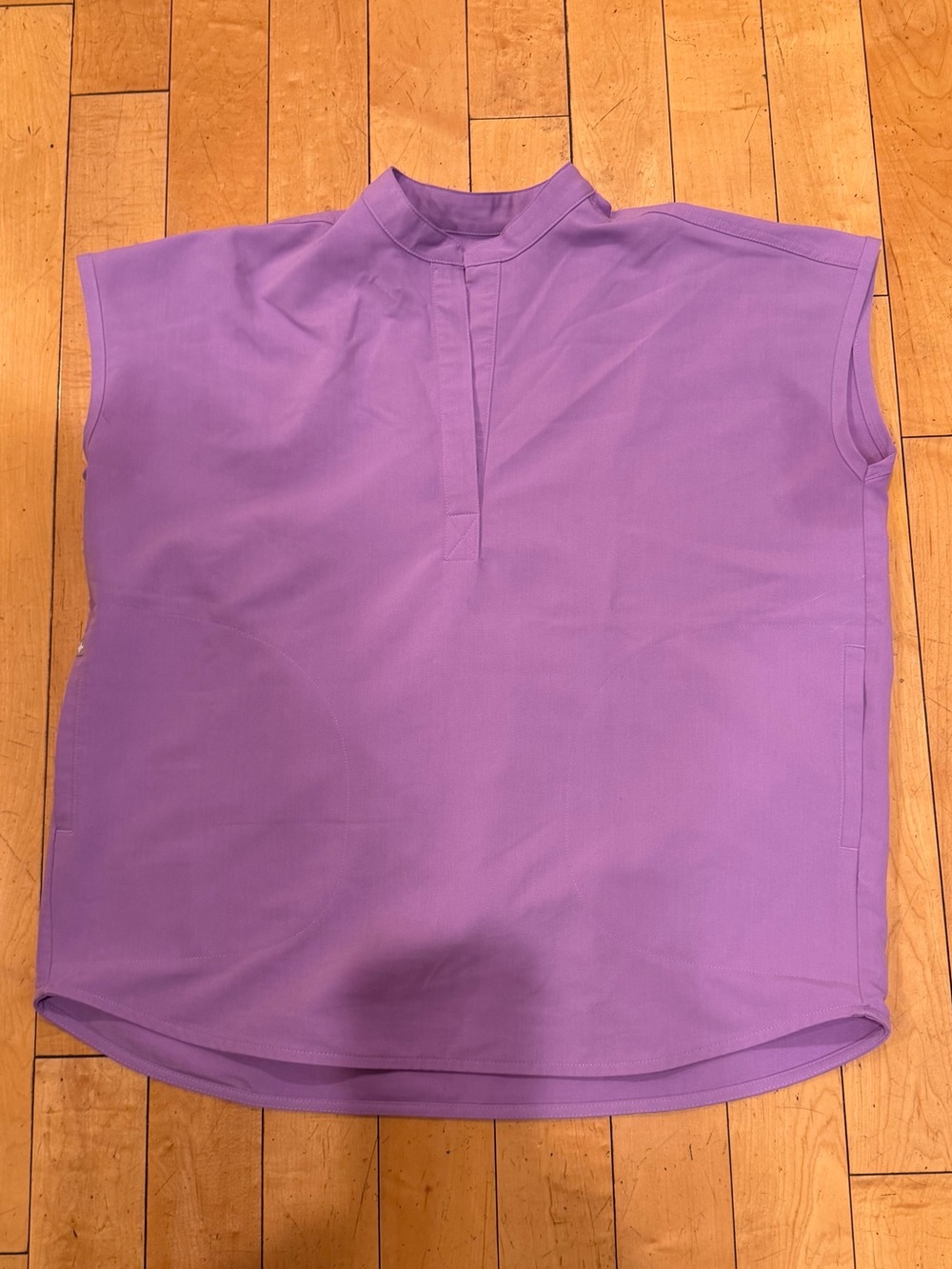 Figs Men’s Lilac Short-Sleeve Mandarin Polo